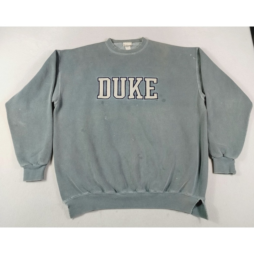 Vintage Duke Blue Devils Sweatshirt Mens‎ XL Green NCAA Basketball Oarsman 913